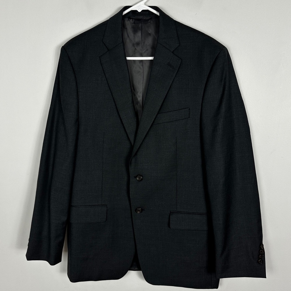 Ralph Lauren Mens Wool Blazer Sz 40R Dark Gray Professional Tailored Jacket Coat - Picture 2 of 16